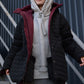 Winter double-sided jacket marsala/black