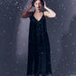 Black dress with ribbons height from 155cm +
