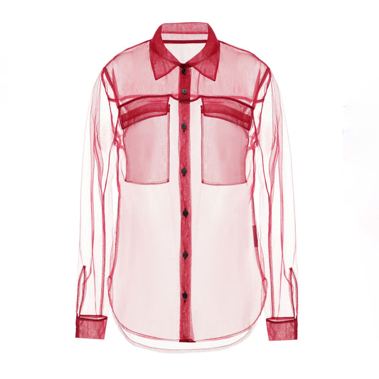 Прозора сорочка кольору марсала