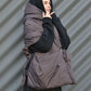 Chocolate Down vest with detachable hood 1.0