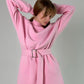 Рожева флісова сукня-світшот зі штанями