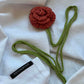 Crochet flower choker red rose