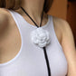 Crochet flower choker white rose