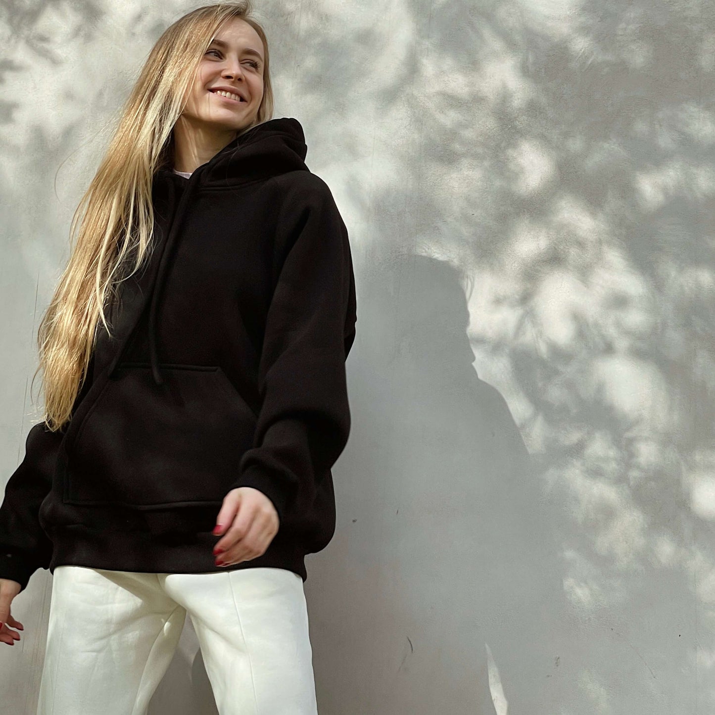 Black fleece hoodie