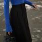 Asymmetric skirt in black