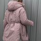 Зимова двостороння куртка молоко/рожевий