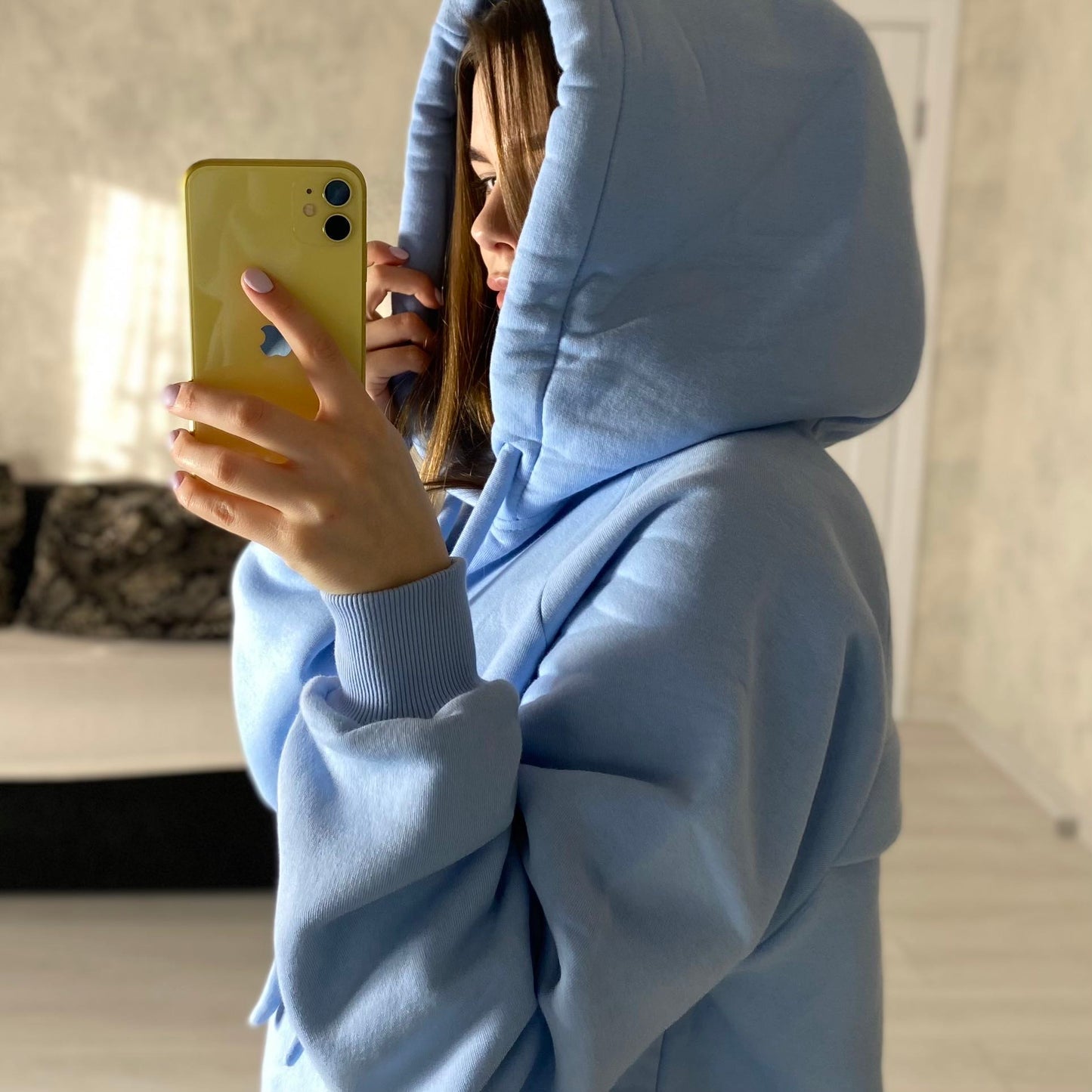 Blue fleece hoodie