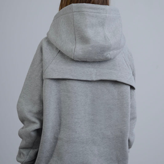 Gray "LOVE'' fleece hoodie