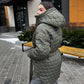 Зимова двостороння куртка хакі/беж