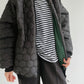 Demi-season doublesided quilted bomber jacket in black/emerald  color