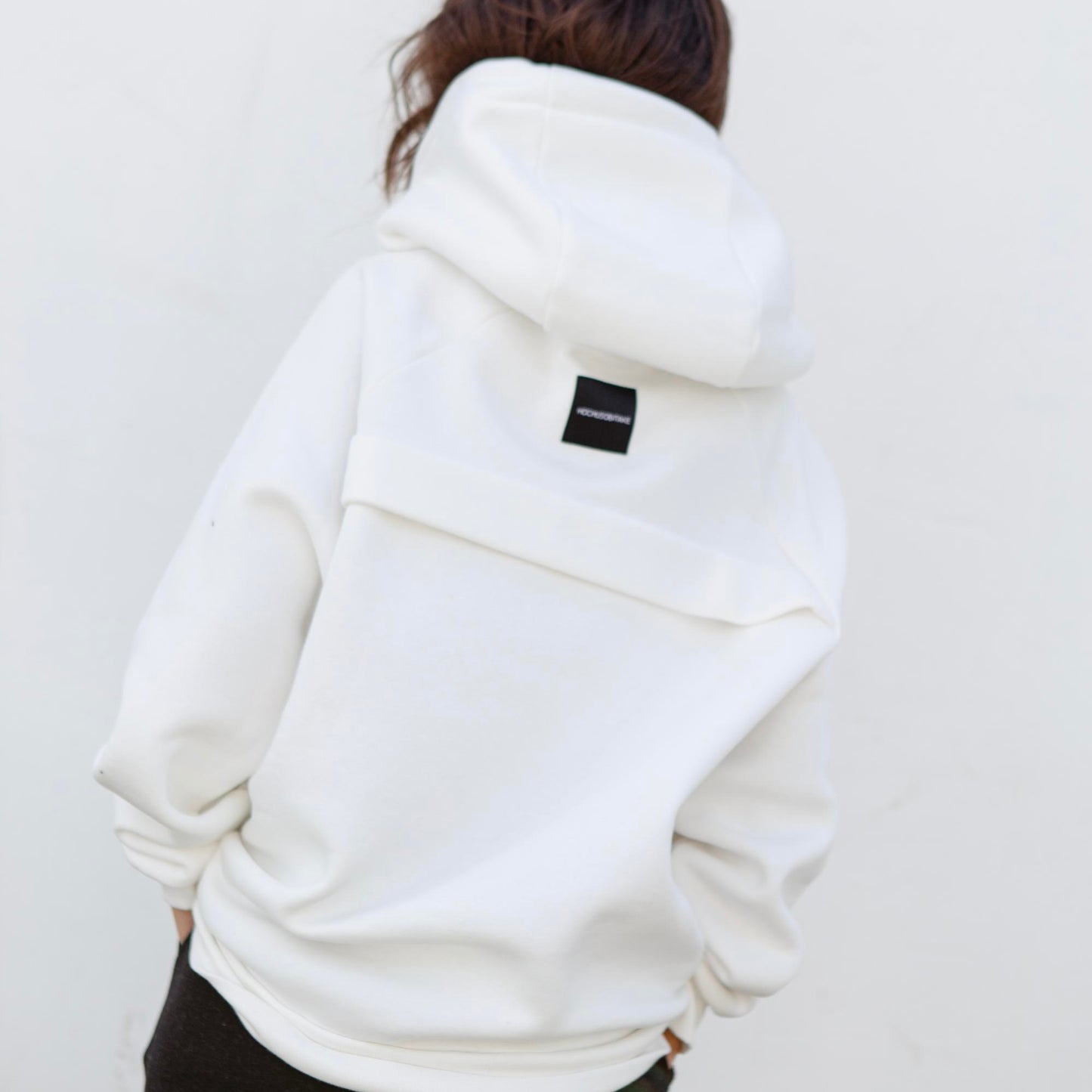 "LOVE'' milk fleece hoodie