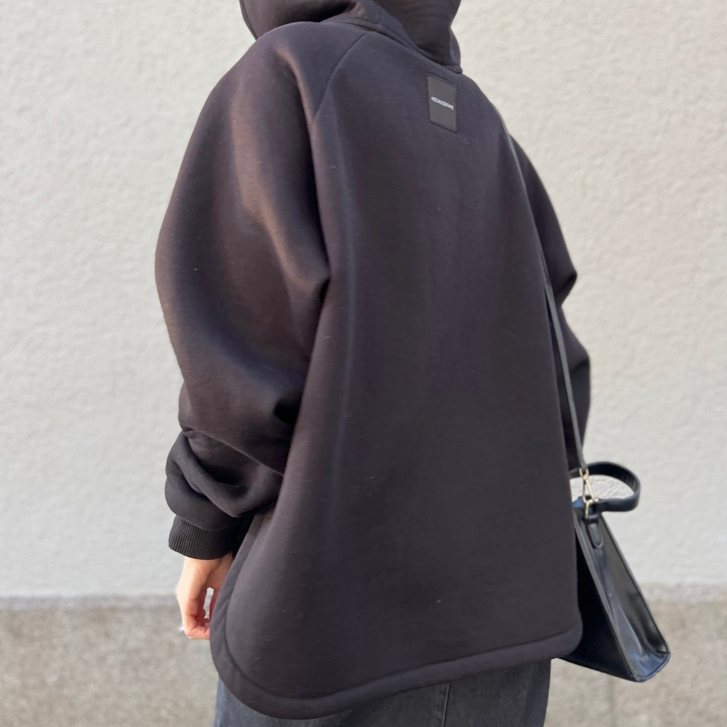 Black full zip fleece hoodie