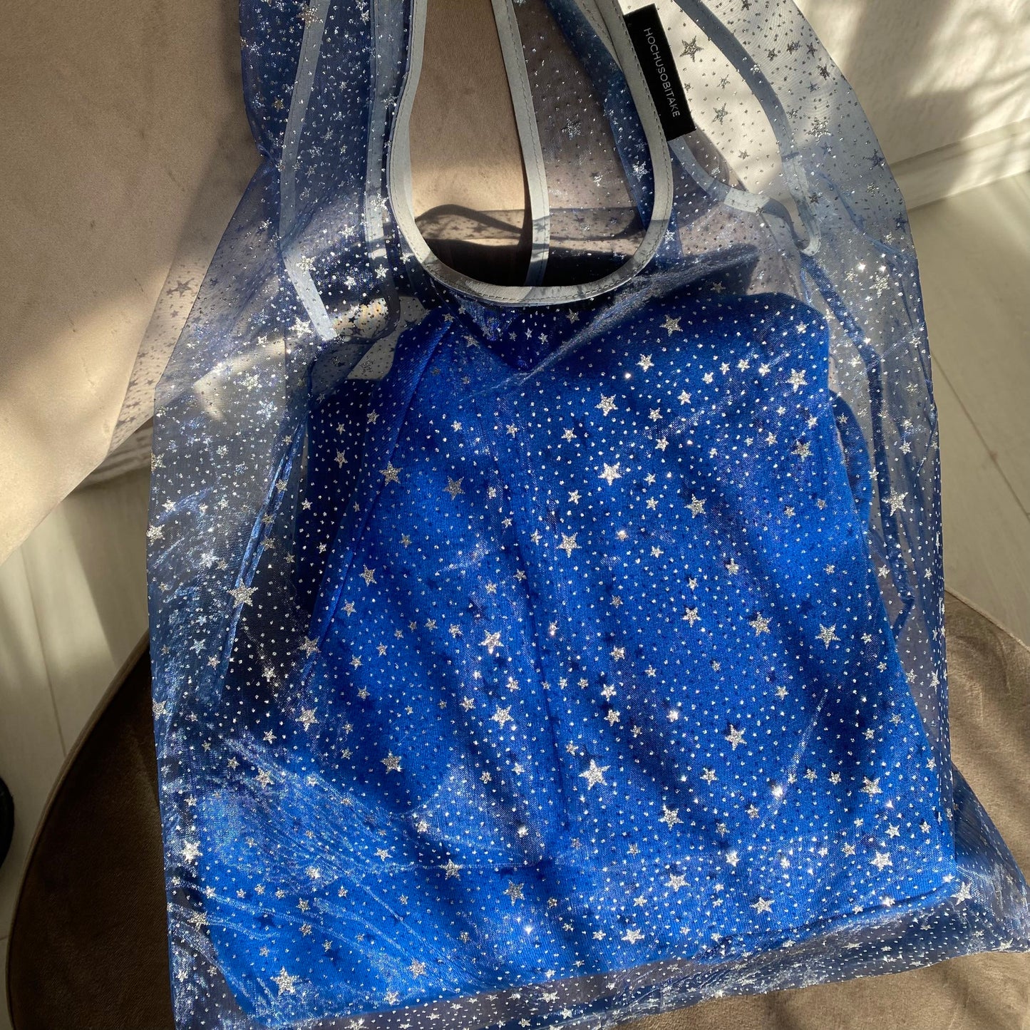 Синя прозора сумка для покупок