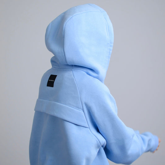 "LOVE'' blue fleece hoodie