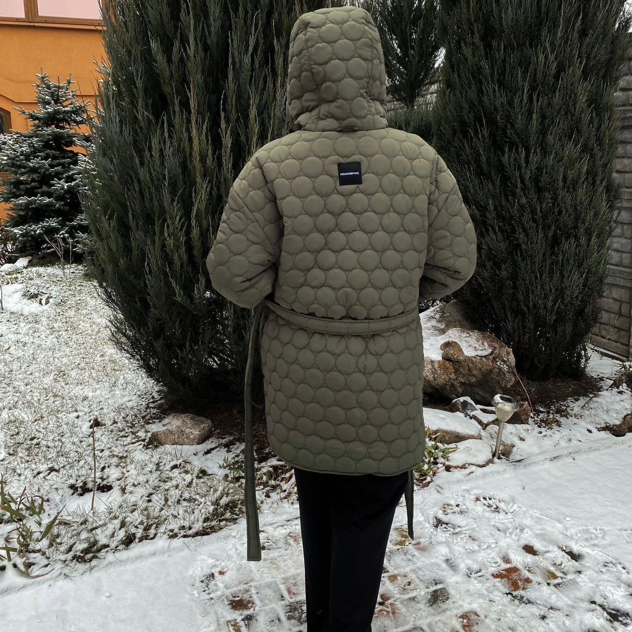 Зимова двостороння куртка хакі/чорний